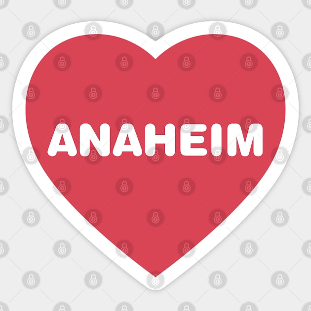 Anaheim California Bold Red Heart Sticker by modeoftravel